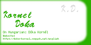 kornel doka business card