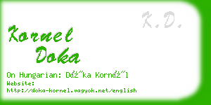 kornel doka business card